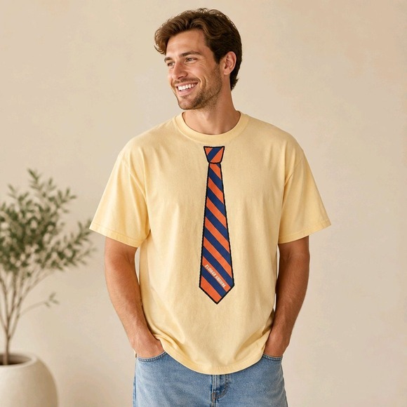 Gildan Other - Gildan XL Florida Gators Yellow Cotton T-Shirt Faux Tie Graphic